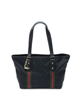 Gucci Small Web Jolicoeur Tote Bag Black GG Canvas
